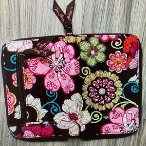 Vera Bradley zip-around wallet, retired Mod Floral Pink pattern—cigarette smell